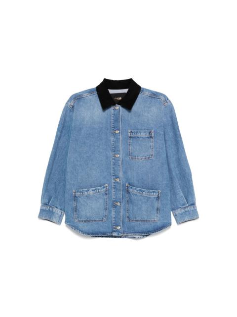 maje faded-effect denim jacket