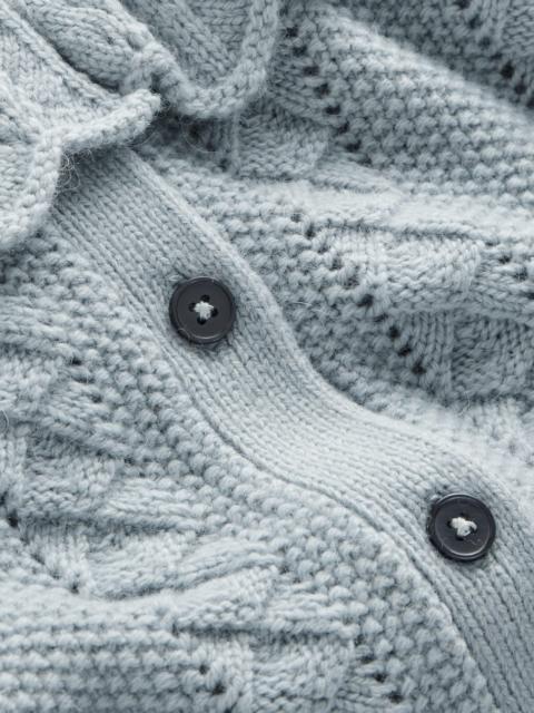BODEN Scallop Collar Cardigan-Seamist Blue Melange