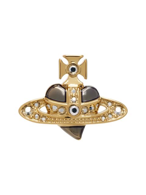 Vivienne Westwood Man Diamante Heart Stud Single Earring