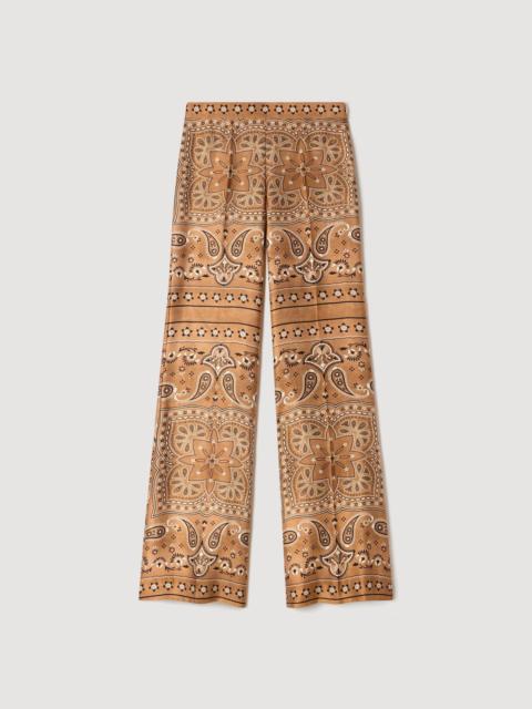 Sandro BANDANA-PRINT FLOWY TROUSERS