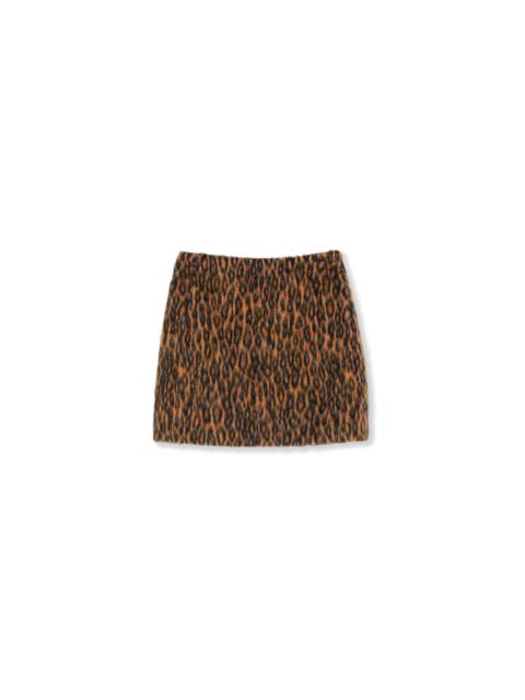 MSGM Wool mini skirt with "Cheetah Jacquard" motif