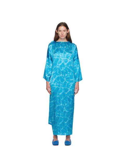 MARIE ADAM-LEENAERDT Blue Peignoir Maxi Dress