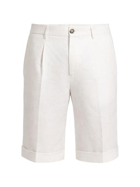 PESERICO pleated turn-up shorts