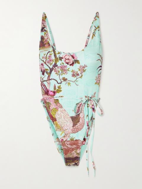 SKIMS + Roberto Cavalli Signature Swim Tie Waist One Piece