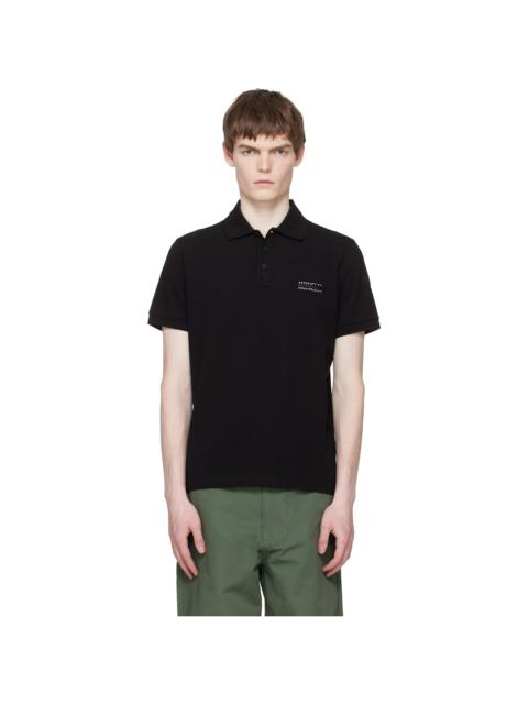 Moncler Black Logo Cotton Piquet Polo