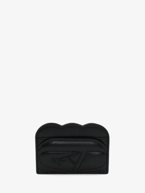 Alexander McQueen Women's Seal Logo Card Holder in Black