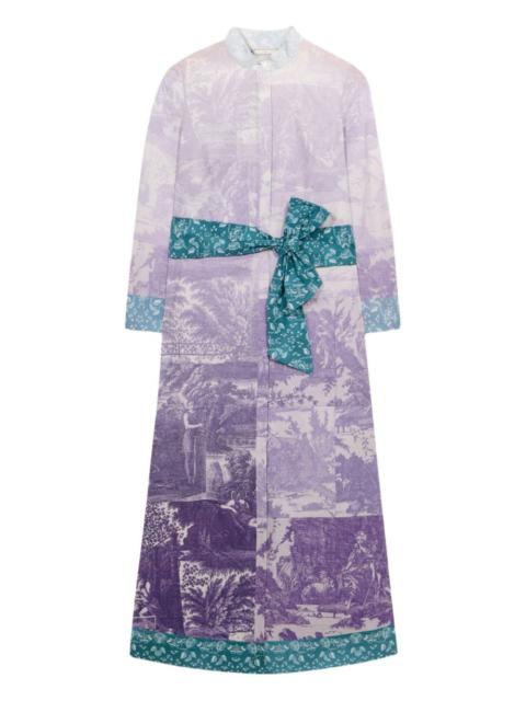 Pierre-Louis Mascia Diomedes landscape-print belted shirt dress
