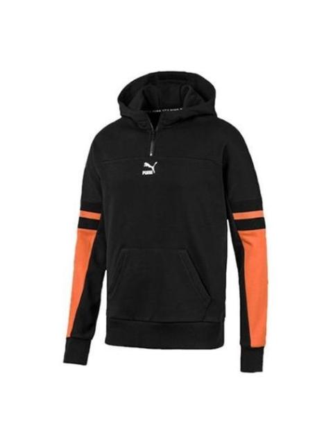 PUMA PUMA Colorblocked Half Zip Hoodie 'Black Orange White' 595880-56