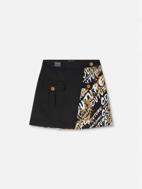 VERSACE JEANS COUTURE Logo Brush Couture Mini Skirt
