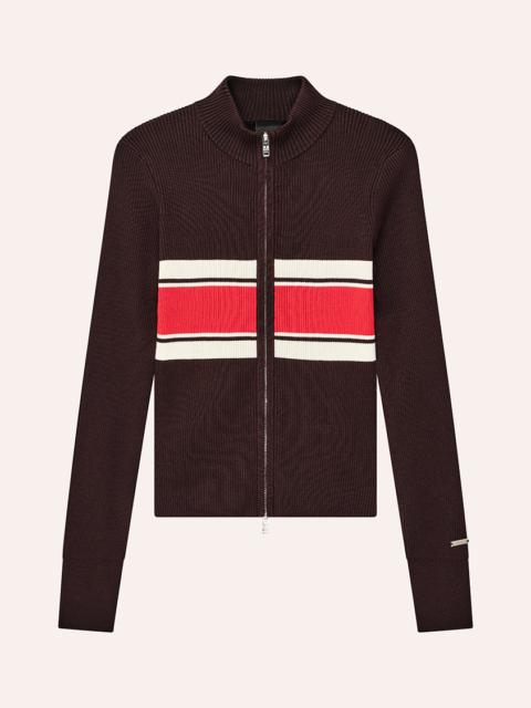 P.E NATION SOLAR KNIT JACKET IN DARK PLUM