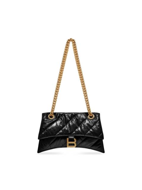 BALENCIAGA Women's Crush Small Chain Bag Quilted  in Black