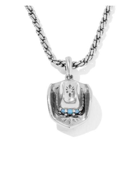 KENDRA SCOTT Tiny Cowboy Hat Vintage Silver Short Pendant Necklace