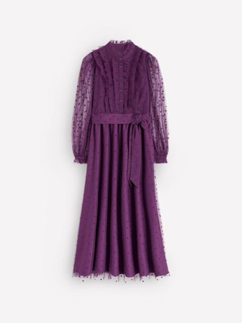 BODEN Tulle Ruffle Maxi Dress-Viola Purple