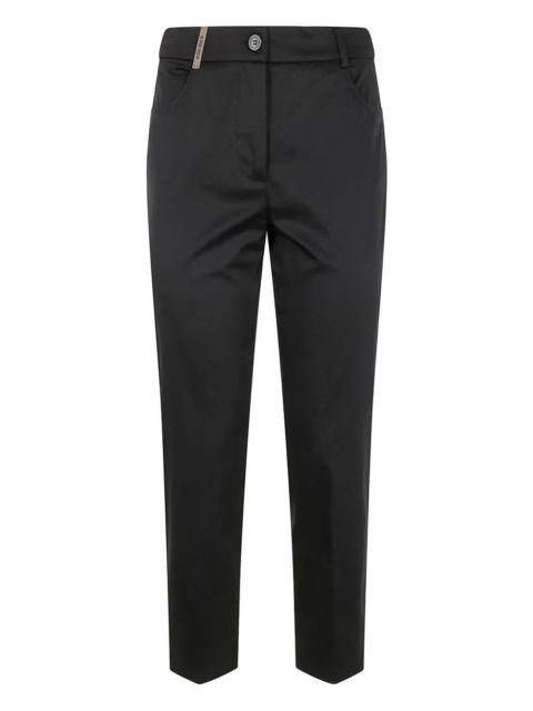 PESERICO Light Cotton Satin Stretch Trousers