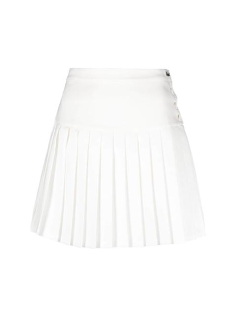 LACOSTE logo-embroidered pleated miniskirt