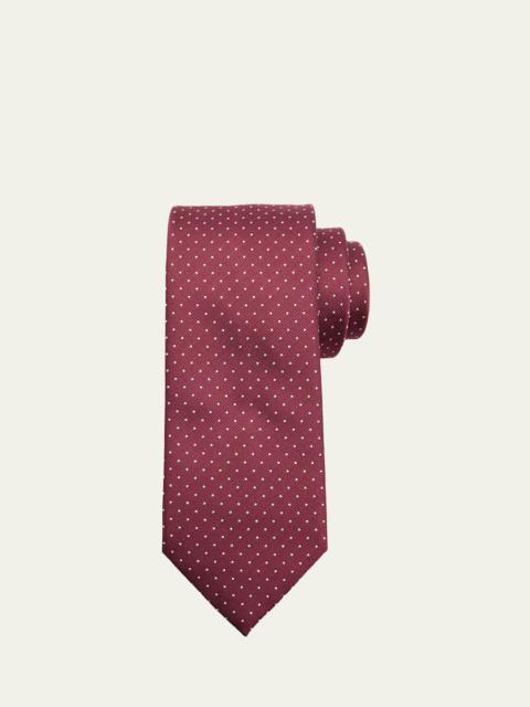Brioni Men's Micro-Polka Dot Silk Tie