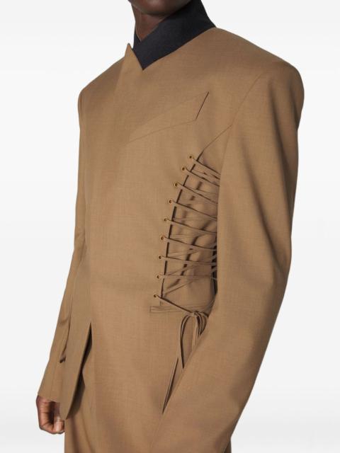 MUGLER lace-up panel tailored jacket