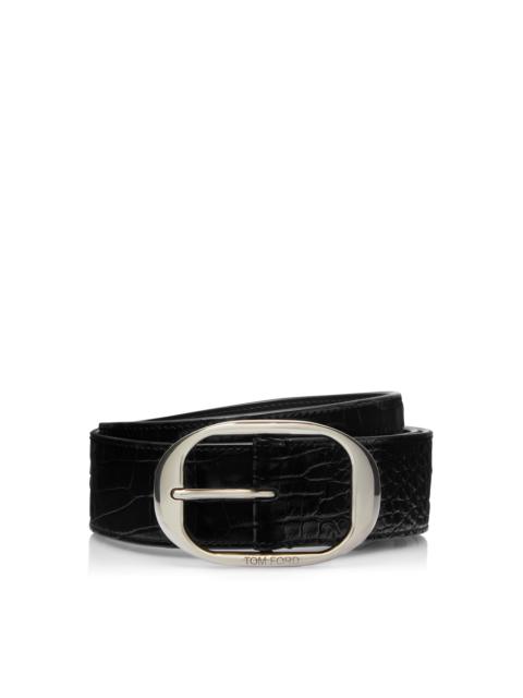 PRINTED ALLIGATOR OVAL BELT