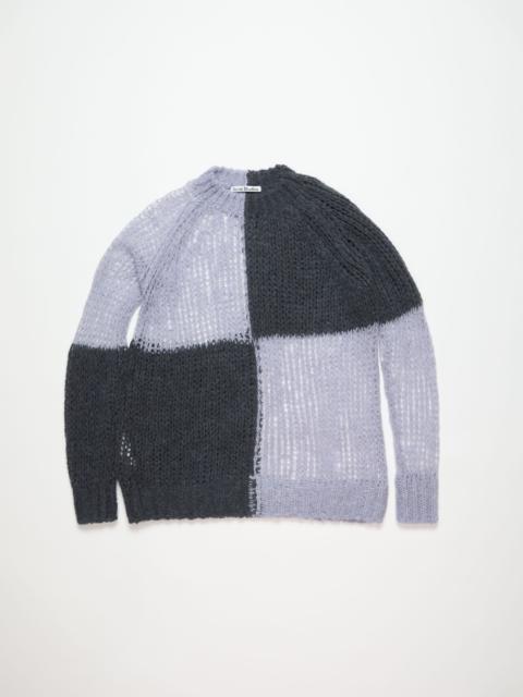 Loose knit mohair jumper - Purple/grey