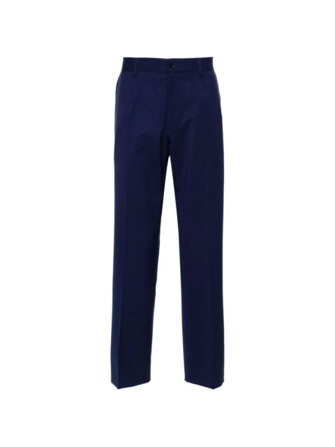 twill tailored-cut trousers
