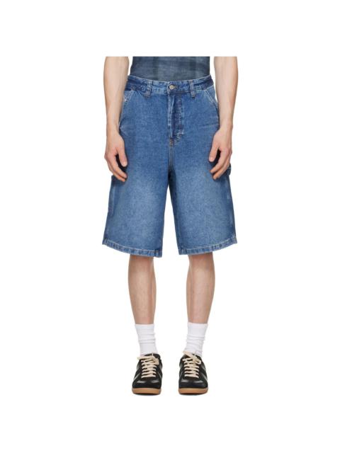 Diesel Blue Utility-Style Denim Shorts