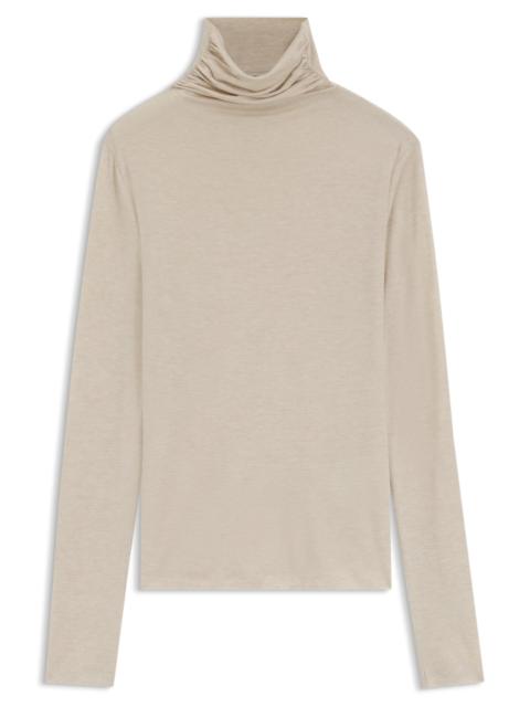 BOSS DRAPED FUNNEL-NECK TOP IN A WOOL BLEND