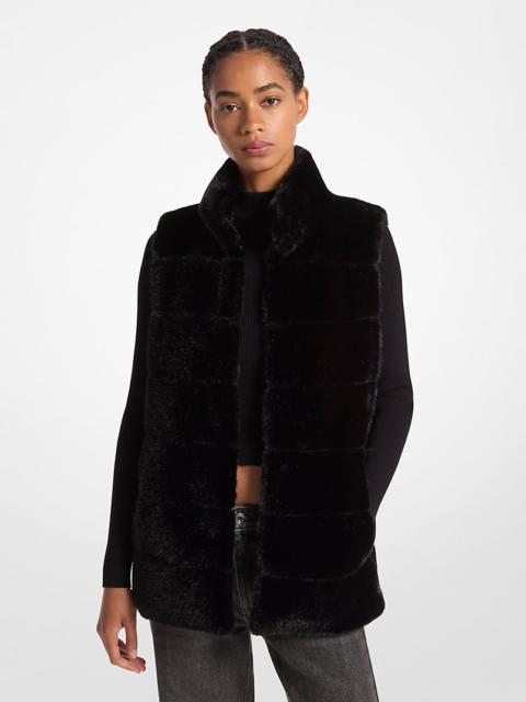 MICHAEL KORS Quilted Faux Fur Vest