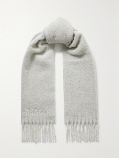 Isabel Marant Firny Fringed Embroidered Alpaca-blend Scarf