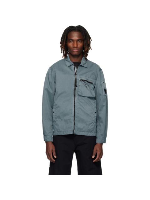 C.P. Company Blue Panama-R Zipped Lens Overshirt