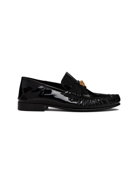 VERSACE Black Calf Leather Loafers