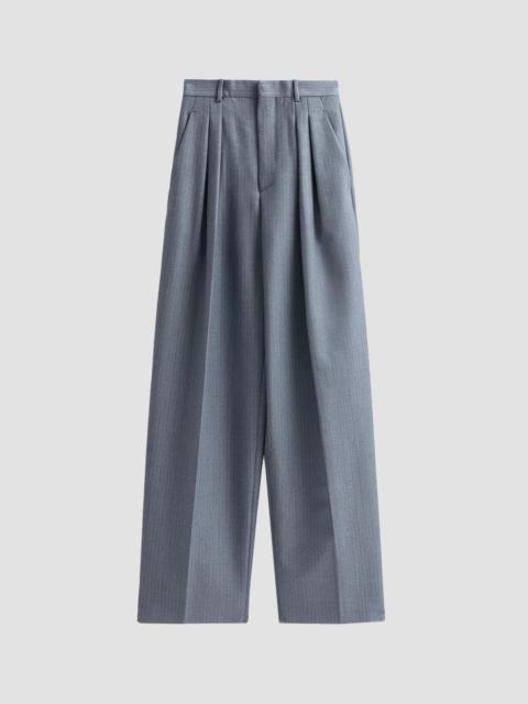 Bottega Veneta Women's Stripe Wool-Mohair Pleated Trousers - Blue Grey