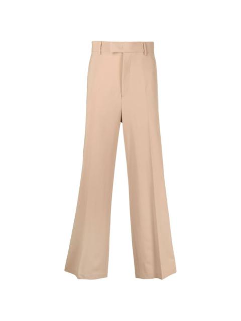 tailored wide-leg cotton trousers