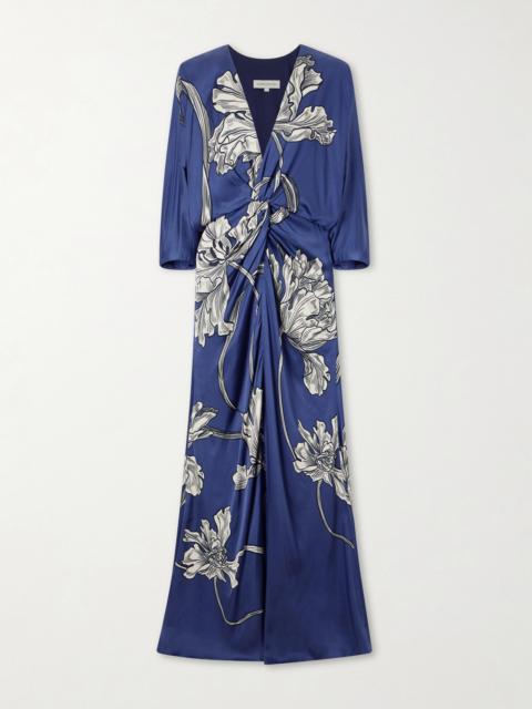 ANDRES OTALORA Olanna Printed Gathered Cotton Maxi Dress
