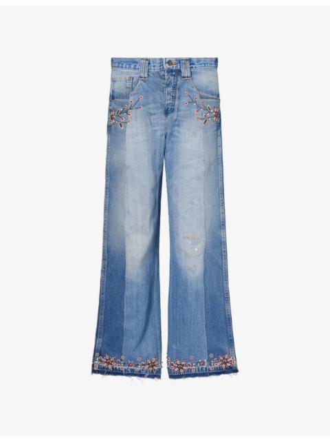 KARTIK RESEARCH Kasauli Bead-Embellished Denim Jeans