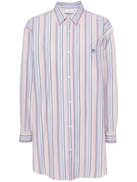 Etro Pegaso-embroidered striped shirt