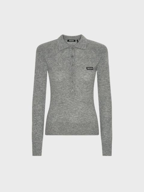 ROTATE Polo Wool Longleeve Grey