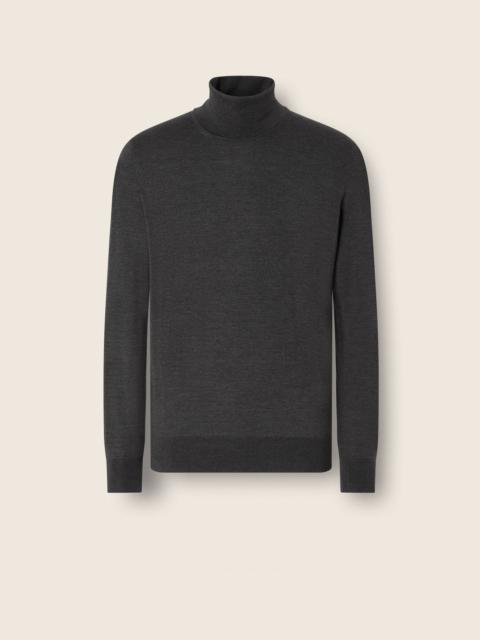 ZEGNA DARK GREY MÉLANGE CASHSETA TURTLENECK