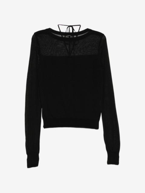 SYSTEM contrast-panel knitted top
