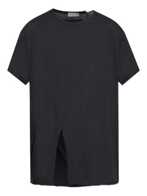 Yohji Yamamoto slit-detail short-sleeve T-shirt