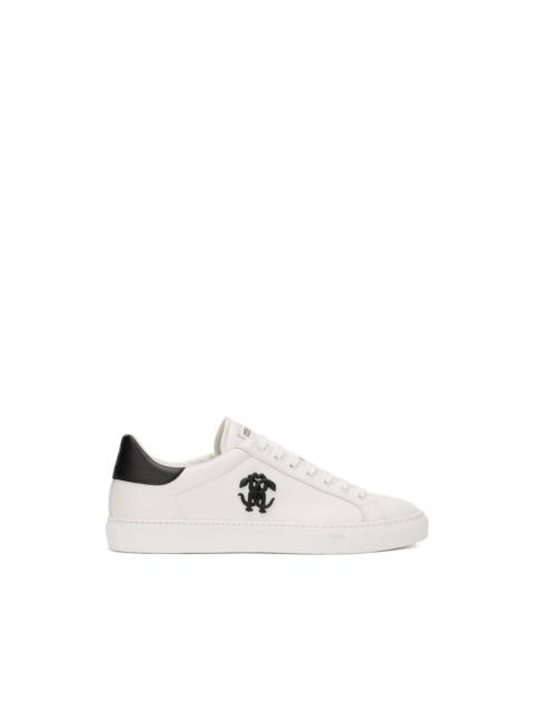 Roberto Cavalli logo-plaque leather low-top sneakers