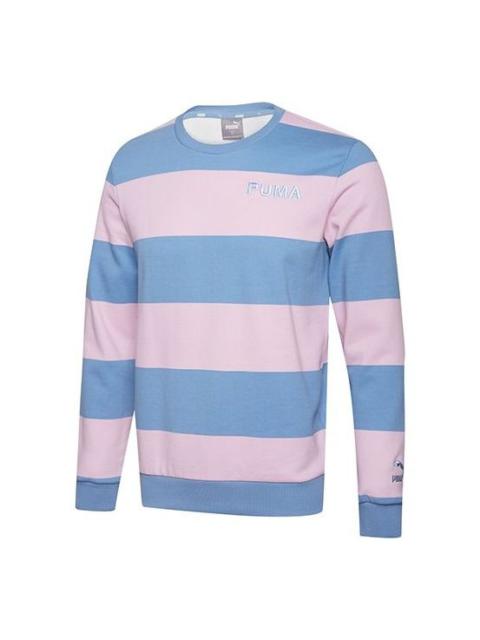 PUMA PUMA Letter Logo Embroidery Printing Round-Neck Sweatshirt Blue 584320-13