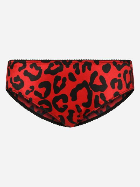 Dolce & Gabbana Leopard-print satin panties