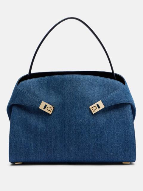 FERRAGAMO Hug Large denim tote bag
