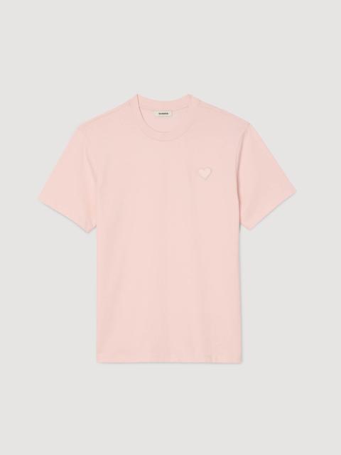 Sandro T-SHIRT WITH HEART PATCH