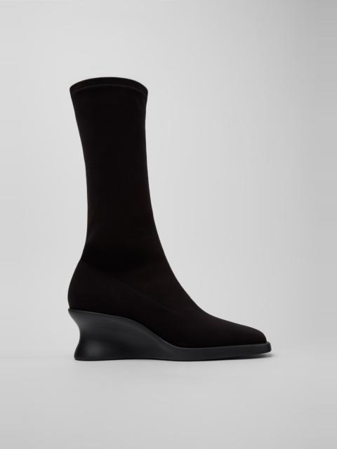 CAMPER Louise Black Textile Ankle Boots for Women.