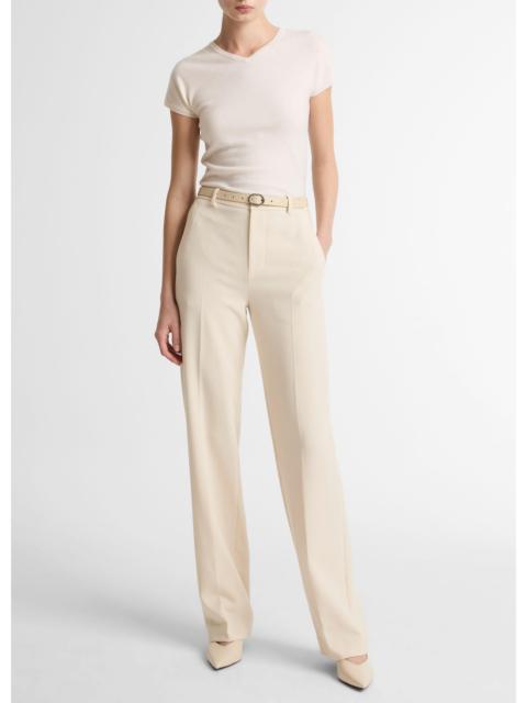 Vince Elsa High-Rise Crepe Straight-Leg Trouser