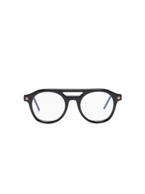 Kuboraum two-tone round-frame glasses