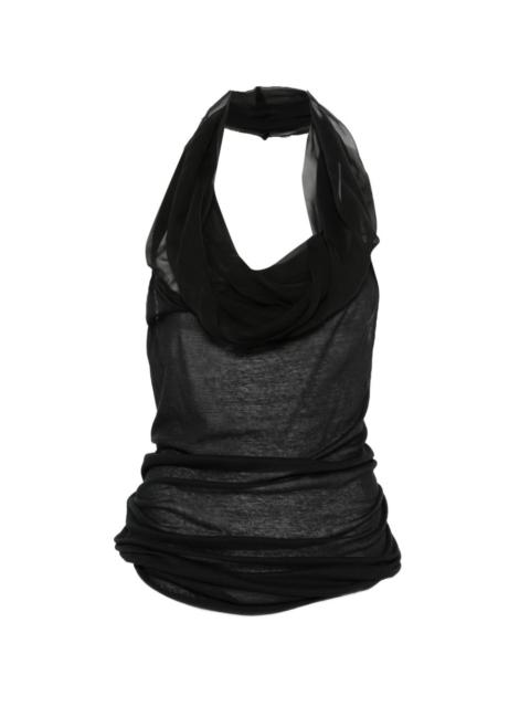 Rick Owens draped halterneck tank top