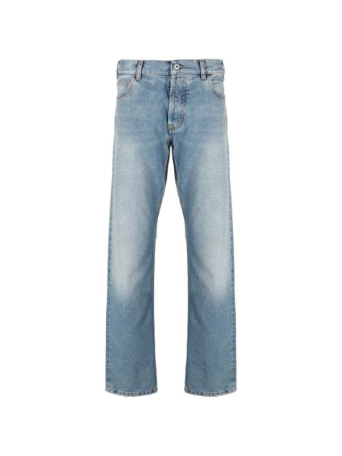 straight-leg washed jeans