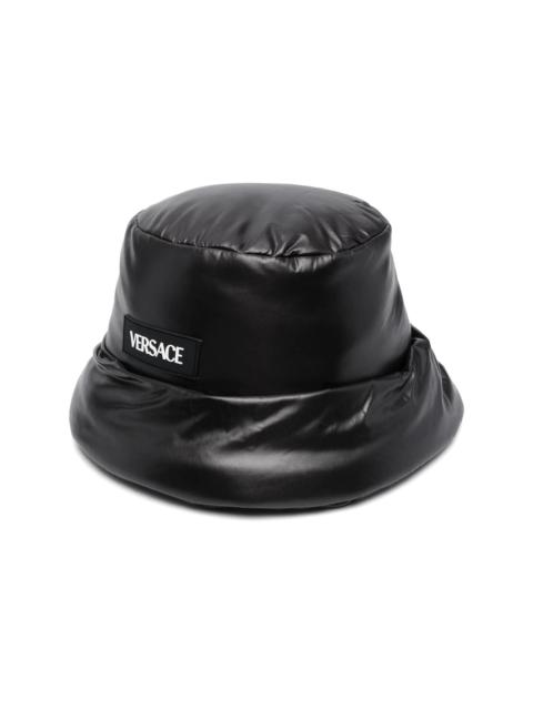 VERSACE leather-effect padded bucket hat